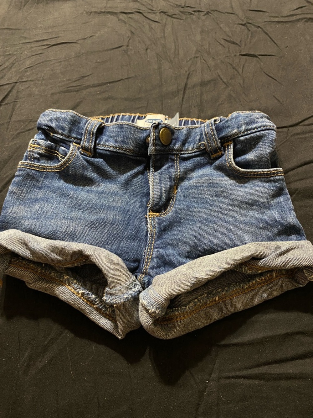 Old Navy Dark Blue Denim Rolled Hem Shorts for GIRLS